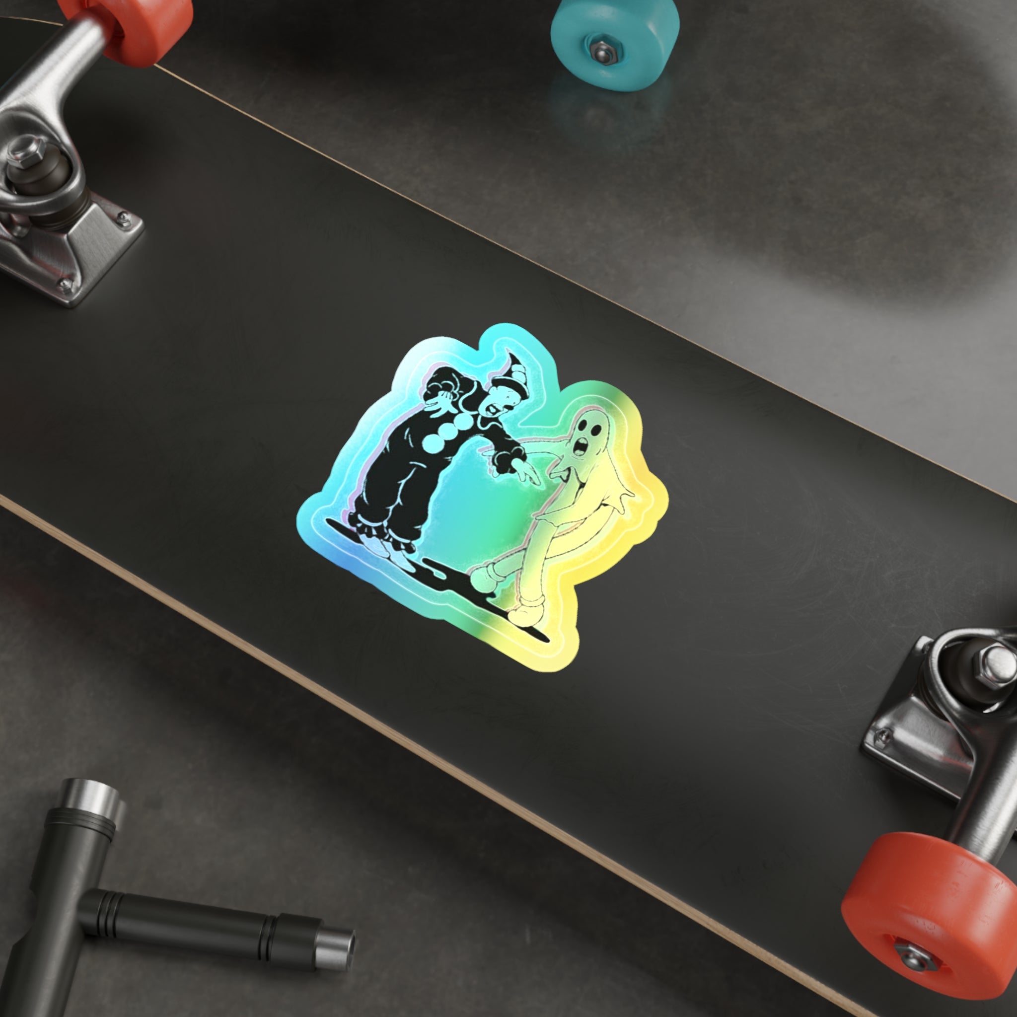 Holographic Ghost Clown Die-Cut Sticker