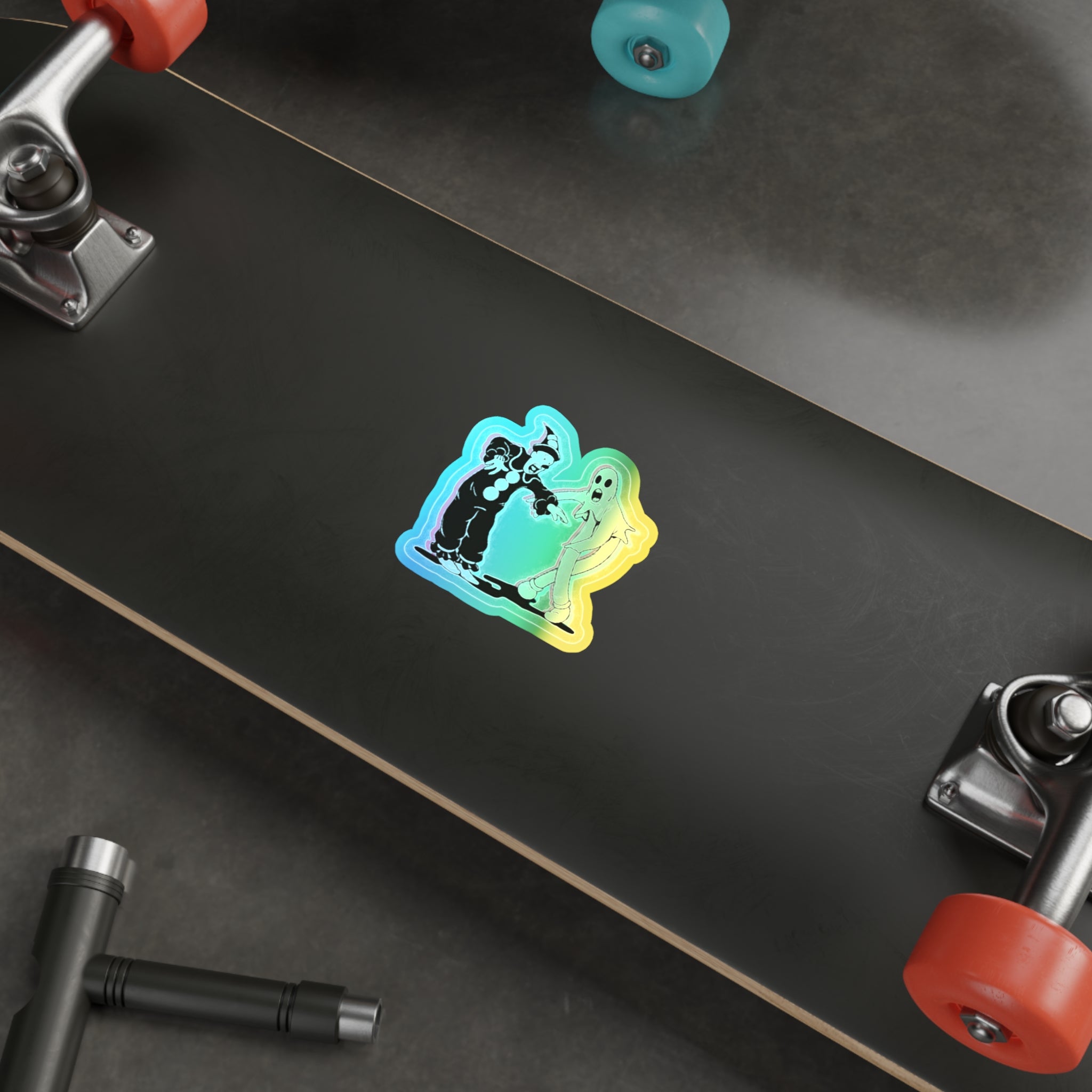 Holographic Ghost Clown Die-Cut Sticker