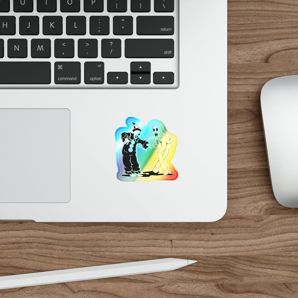 Holographic Ghost Clown Die-Cut Sticker