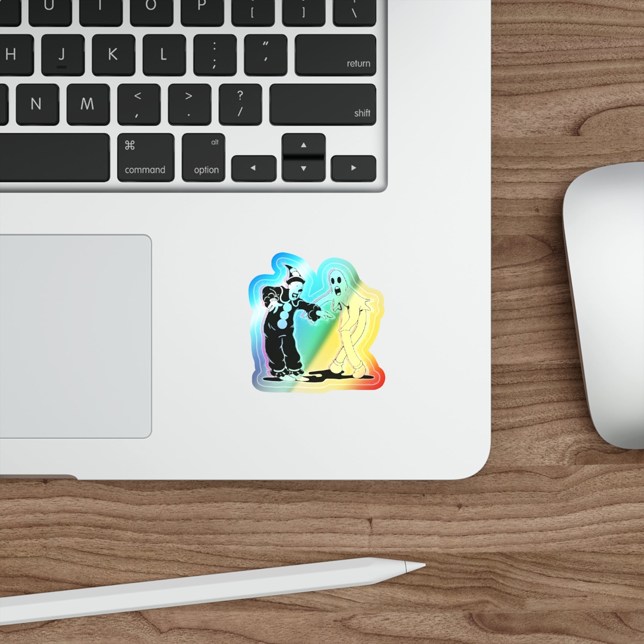 Holographic Ghost Clown Die-Cut Sticker