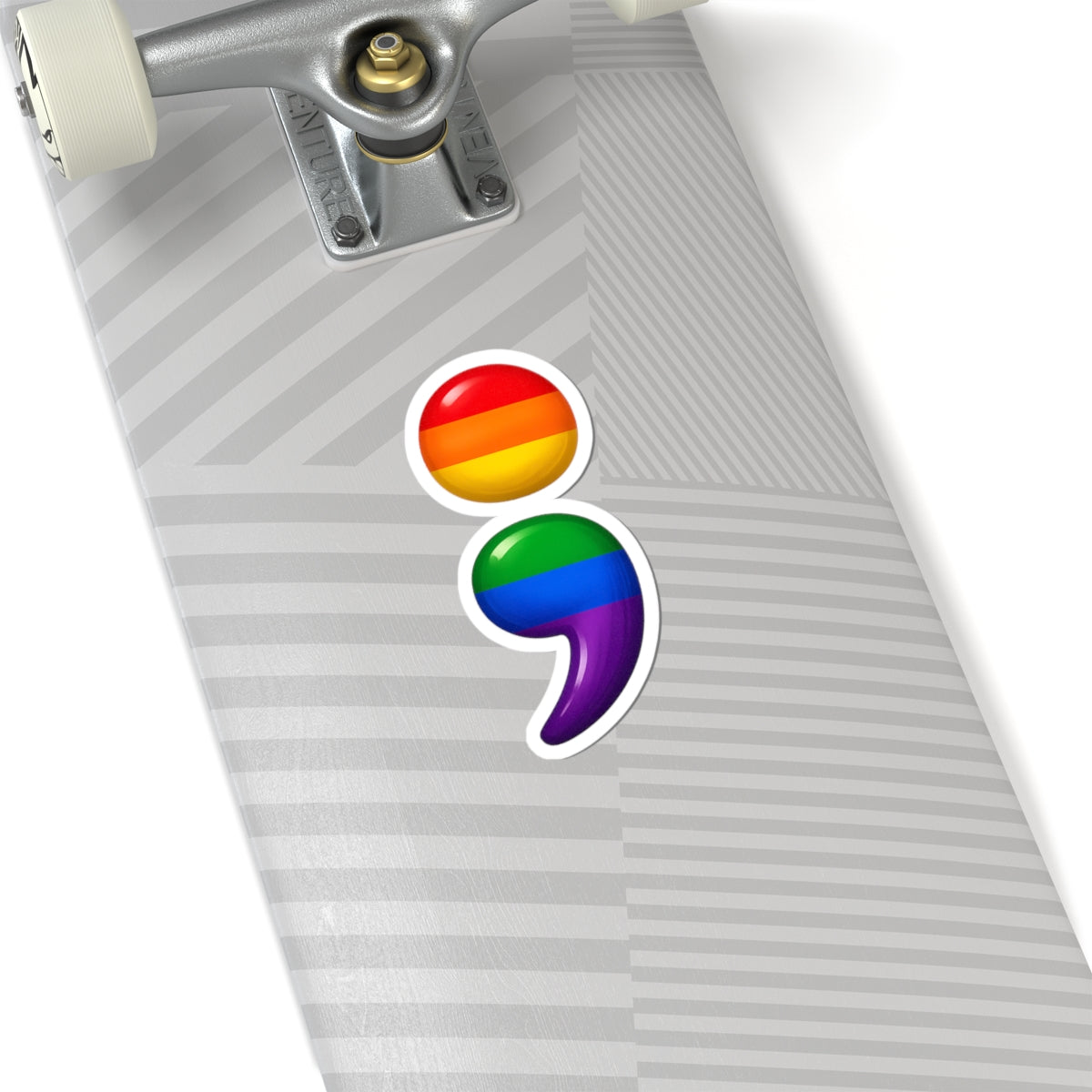 Rainbow Semicolon Kiss-Cut Sticker