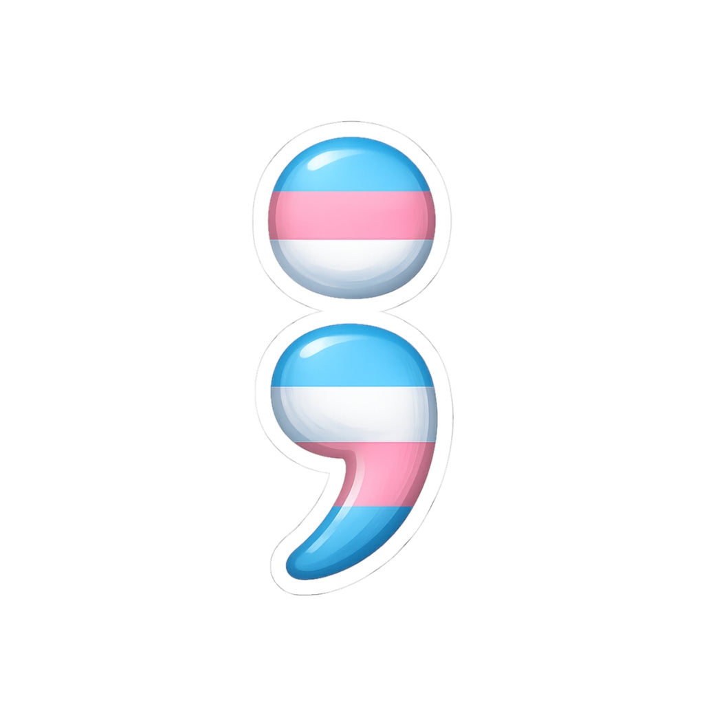 Transgender Semicolon Sticker