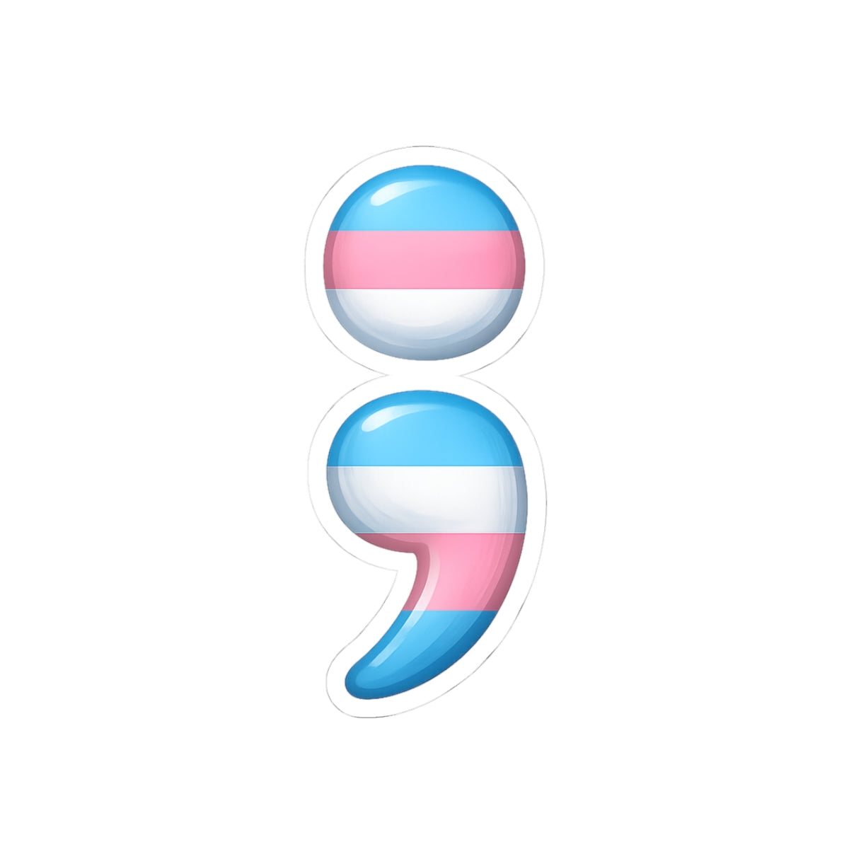 Transgender Semicolon Sticker