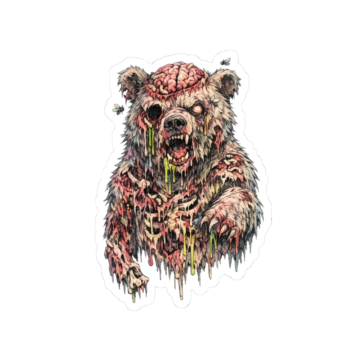 Zombie Bear Sticker 2