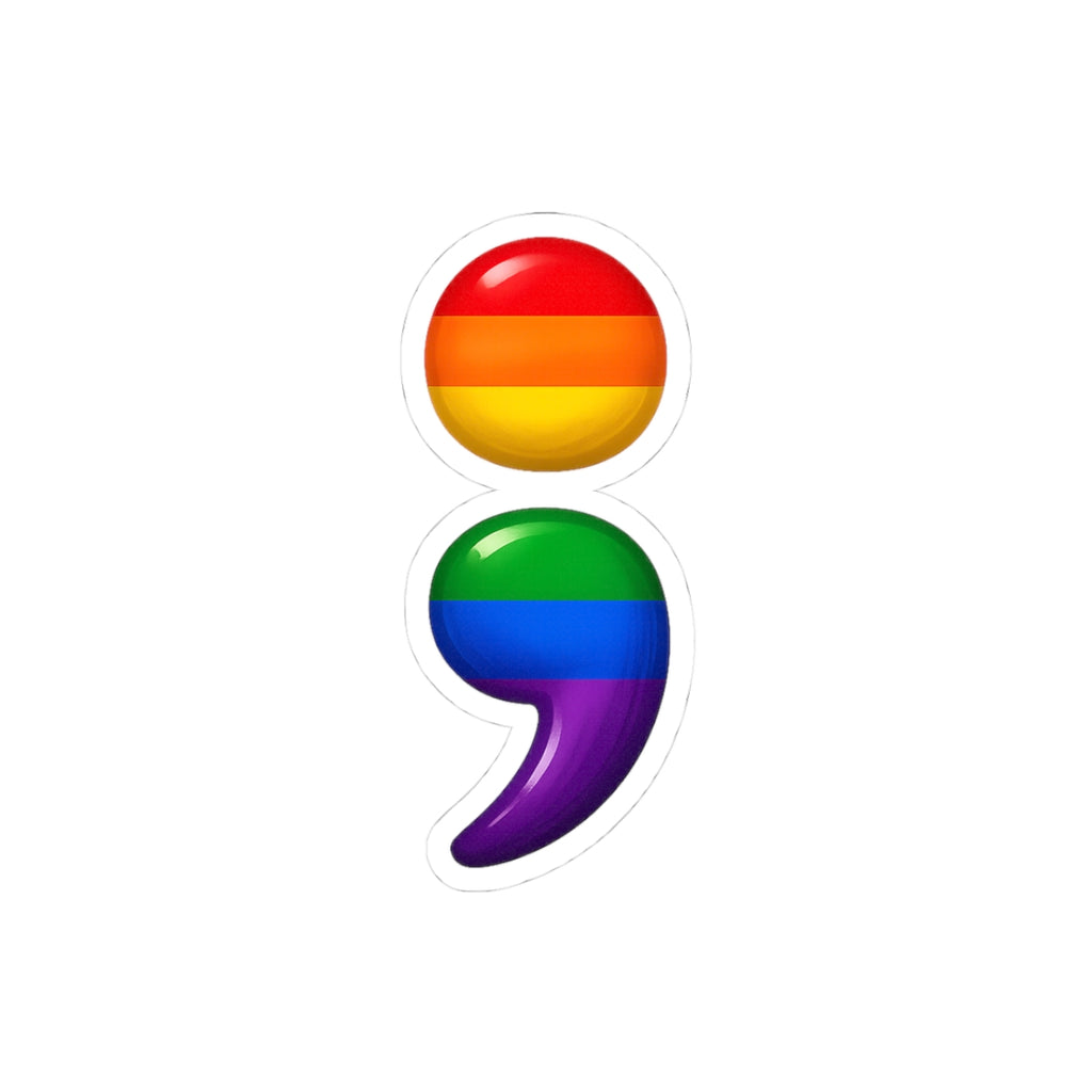 Rainbow Semicolon Kiss-Cut Sticker