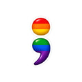 Rainbow Semicolon Kiss-Cut Sticker