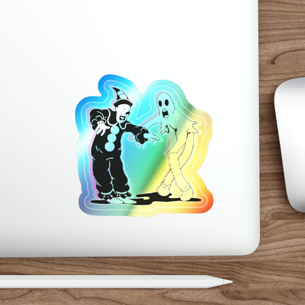 Holographic Ghost Clown Die-Cut Sticker