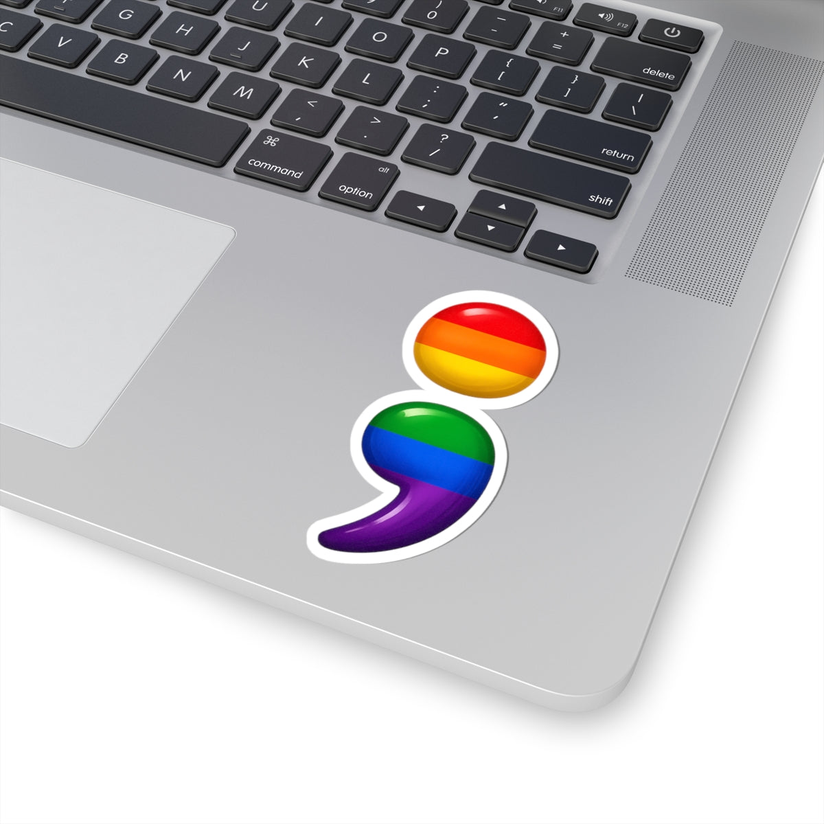 Rainbow Semicolon Kiss-Cut Sticker